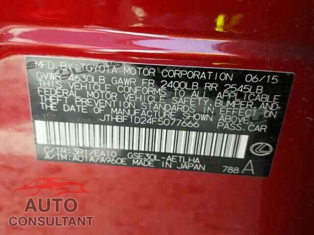 LEXUS IS250 2015 - JTHBF1D24F5077666