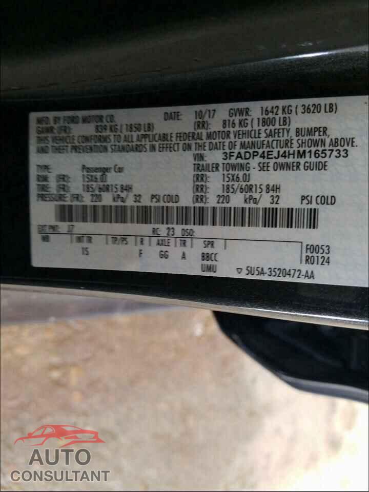 FORD FIESTA 2017 - 3FADP4EJ4HM165733