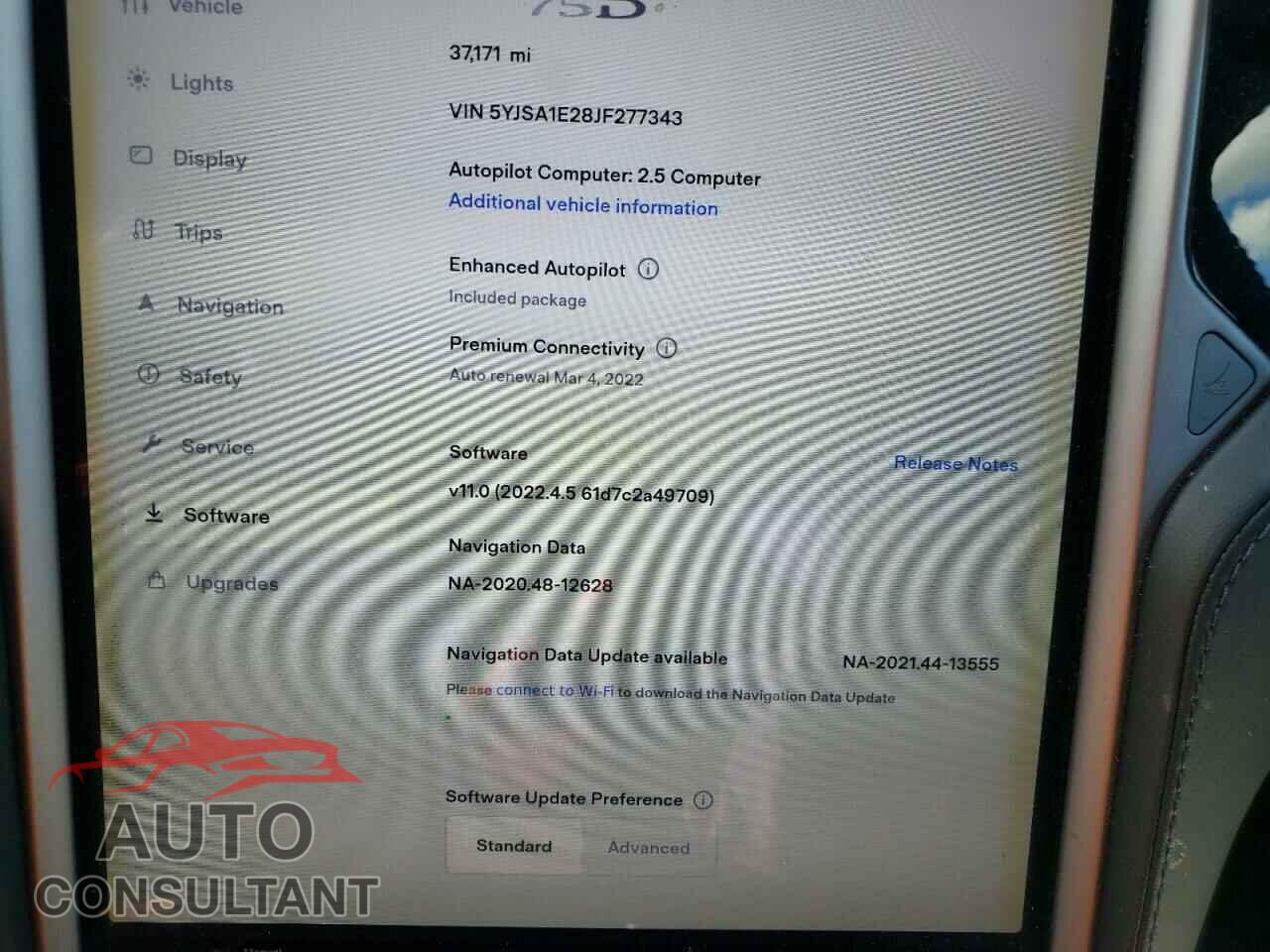 TESLA MODEL S 2018 - 5YJSA1E28JF277343