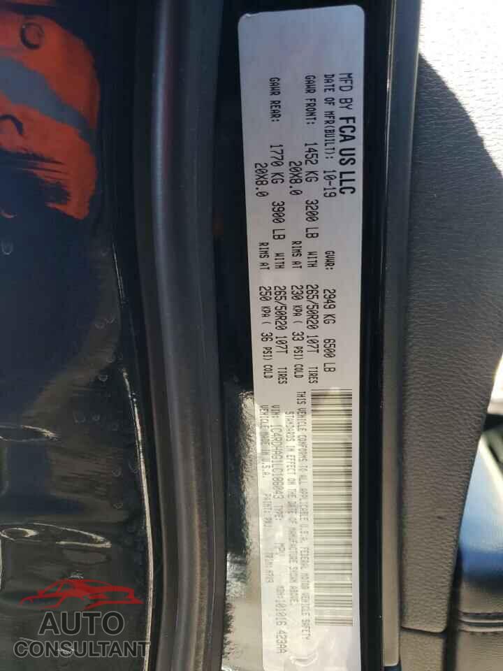 DODGE DURANGO 2020 - 1C4RDHAG1LC186043