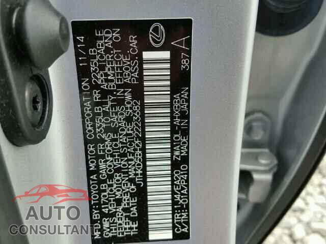 LEXUS CT 200 2015 - JTHKD5BH2F2223682