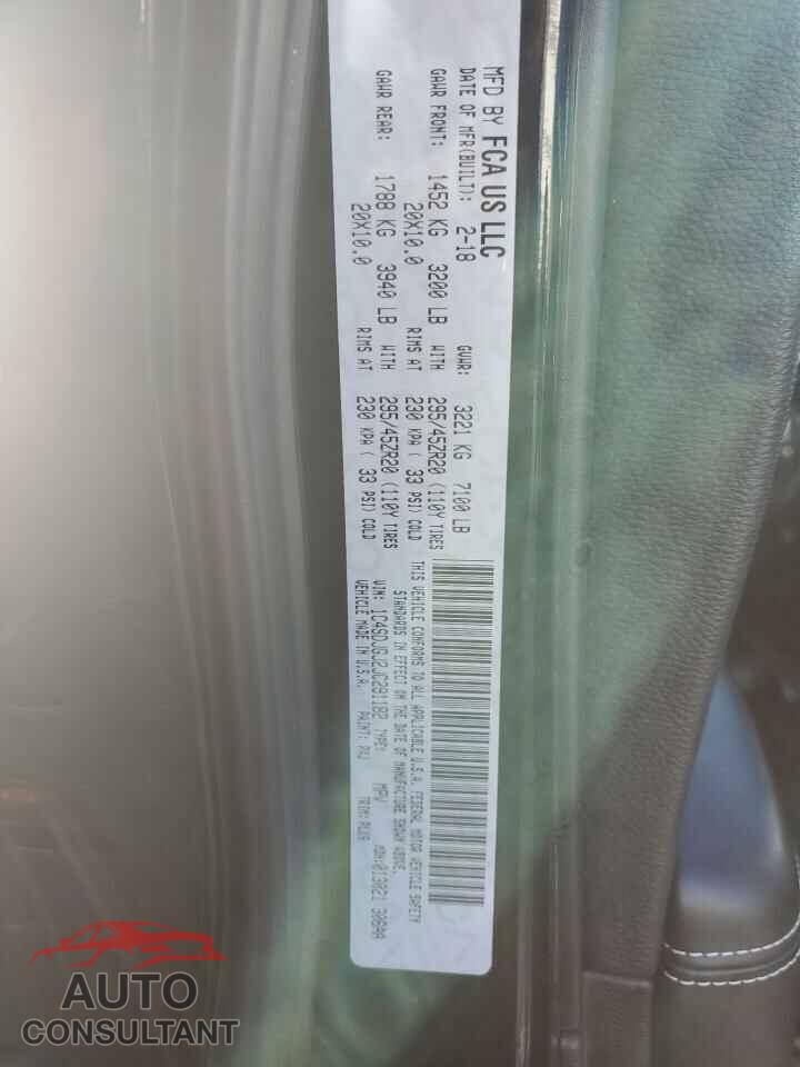 DODGE DURANGO 2018 - 1C4SDJGJ2JC291182