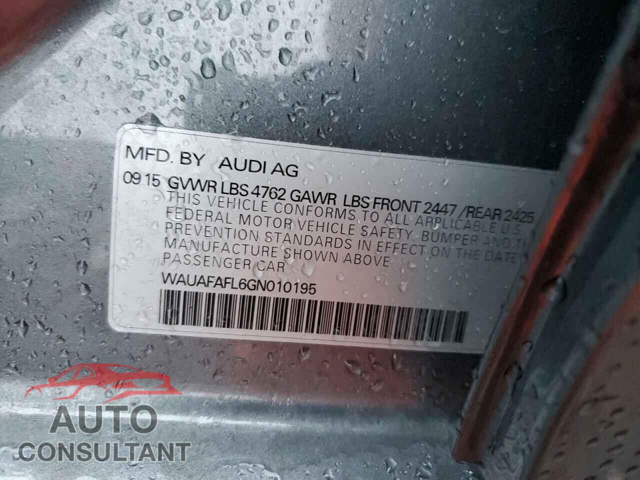 AUDI A4 2016 - WAUAFAFL6GN010195