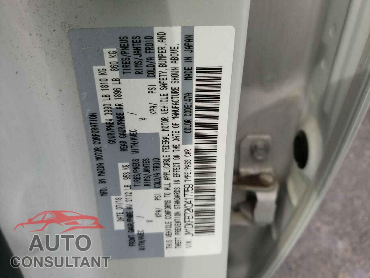 MAZDA CX-3 2019 - JM1DKFB72K0417759