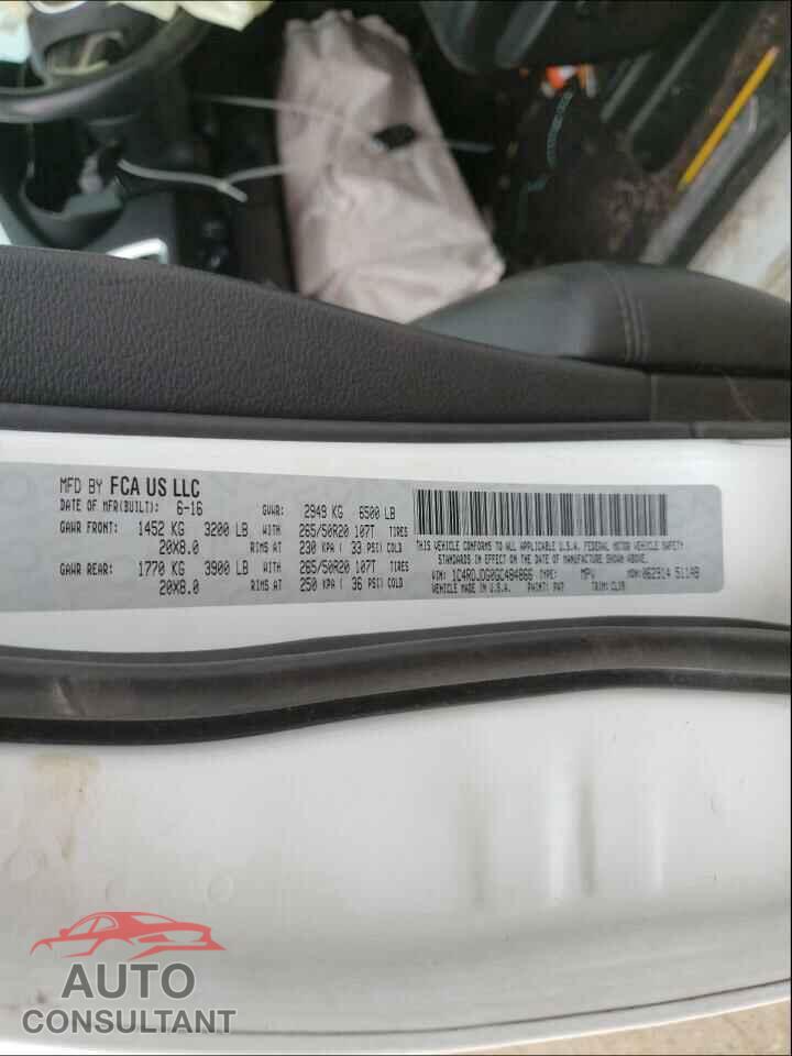 DODGE DURANGO 2016 - 1C4RDJDG0GC484866