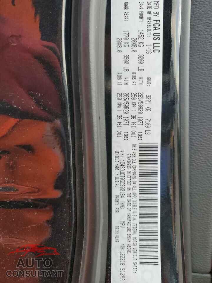 DODGE DURANGO 2016 - 1C4SDJCT0GC302194