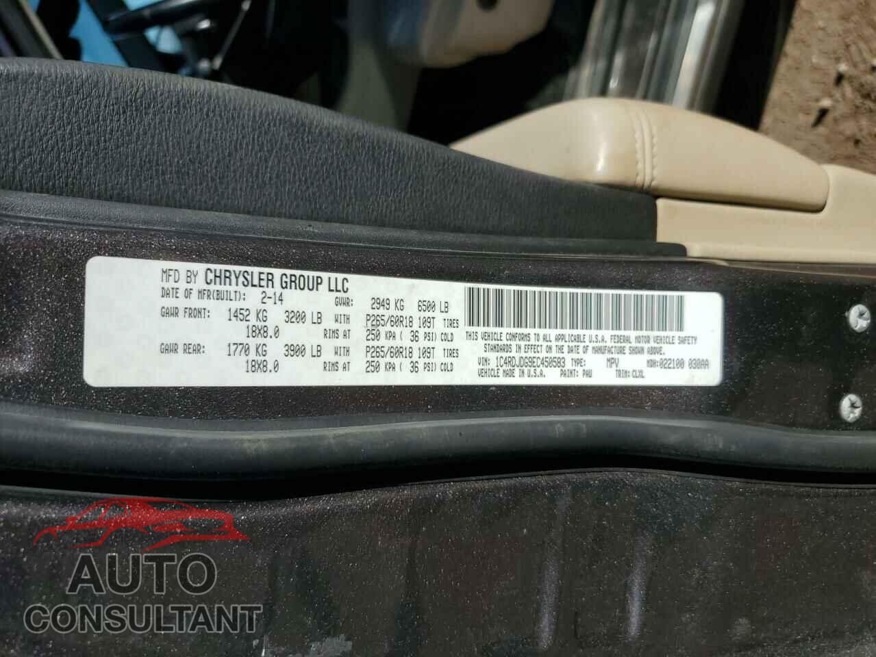 DODGE DURANGO 2014 - 1C4RDJDG9EC450583
