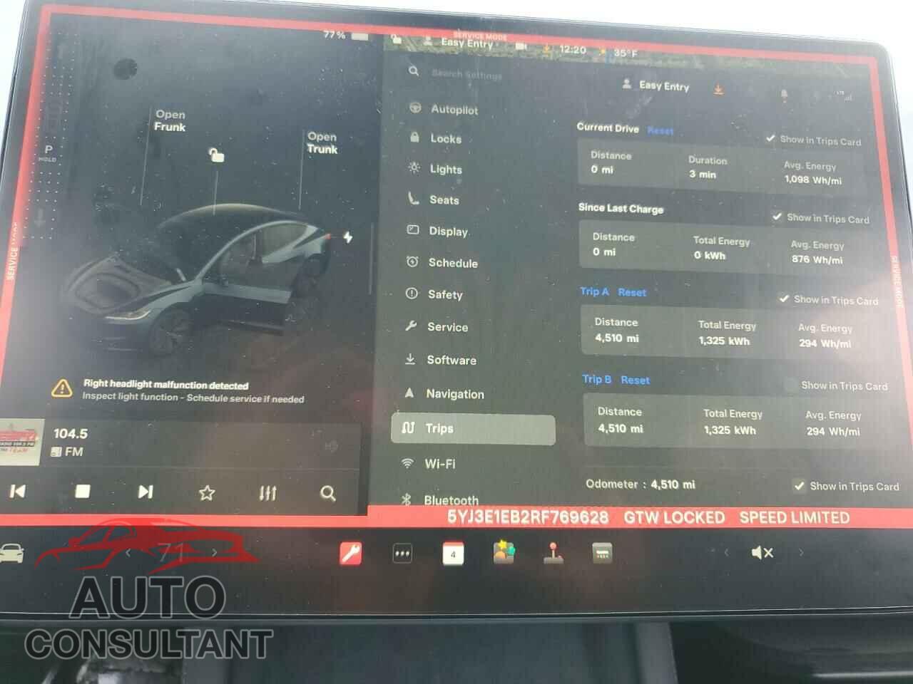 TESLA MODEL 3 2024 - 5YJ3E1EB2RF769628