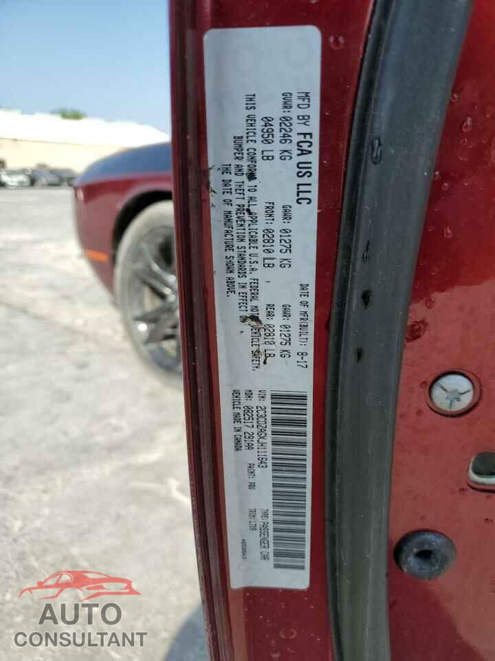 DODGE CHALLENGER 2018 - 2C3CDZAGXJH111643