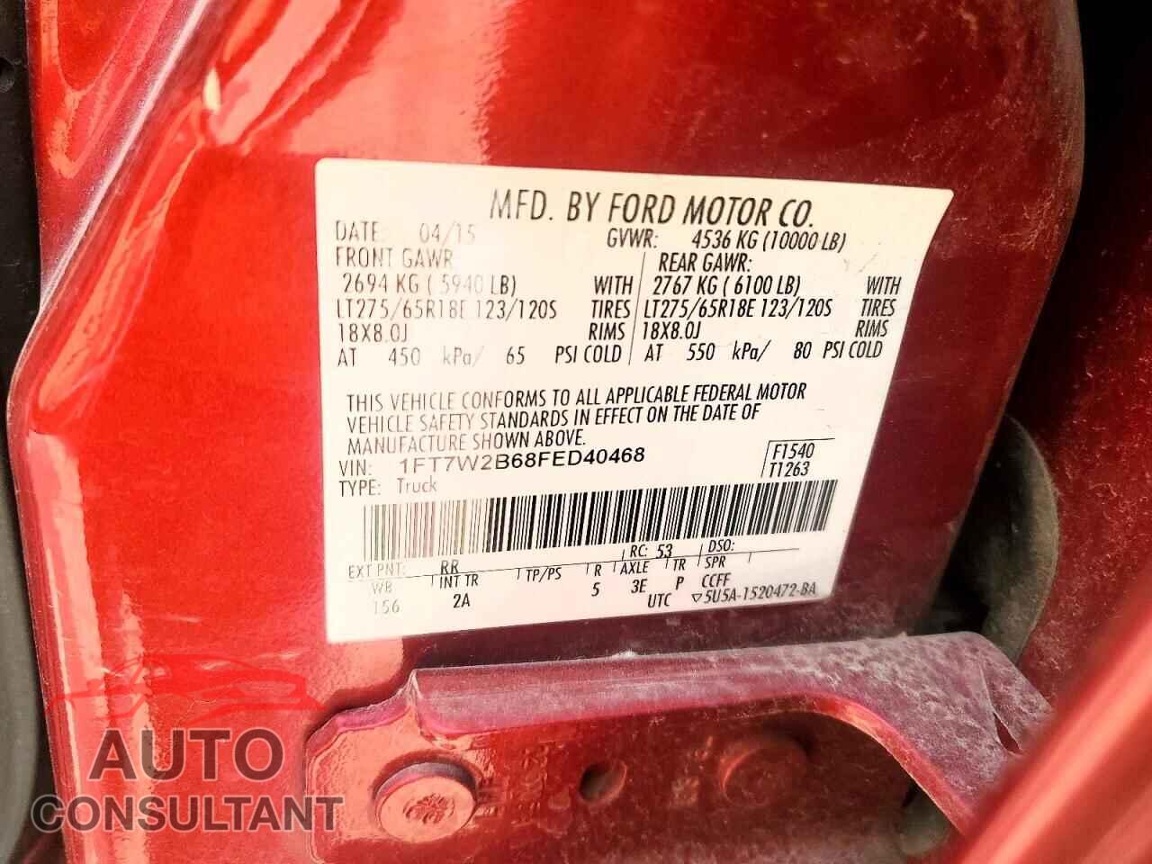 FORD F250 2015 - 1FT7W2B68FED40468
