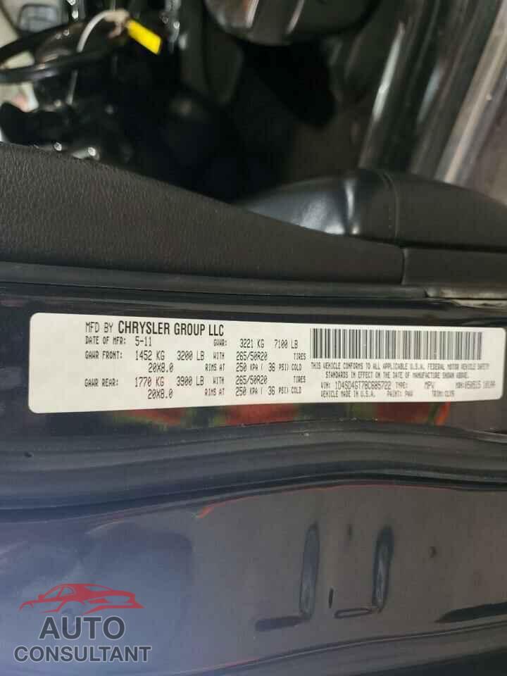DODGE DURANGO 2011 - 1D4SD4GT7BC685722