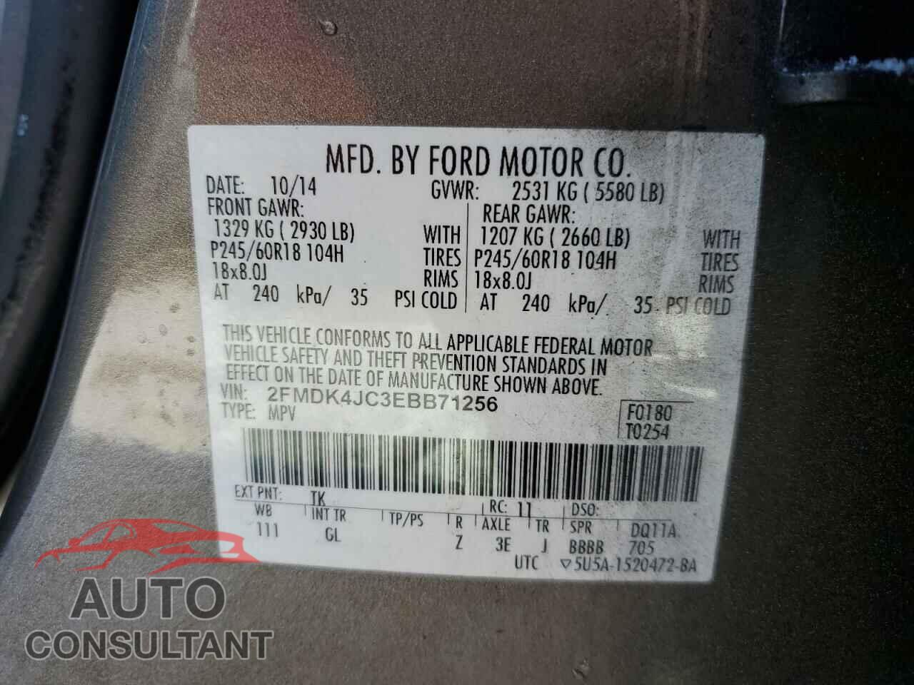 FORD EDGE 2014 - 2FMDK4JC3EBB71256