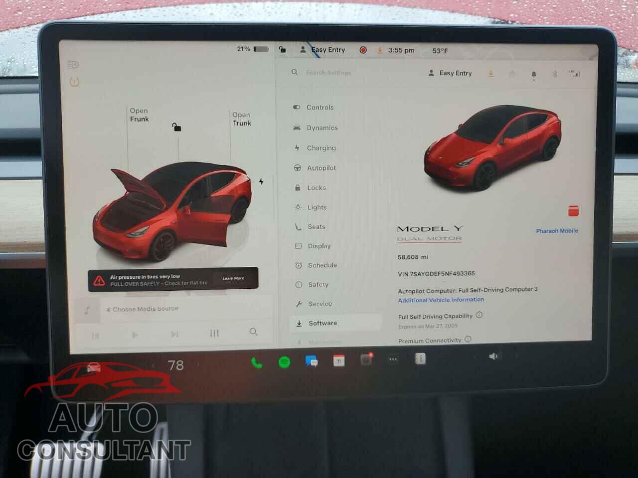 TESLA MODEL Y 2022 - 7SAYGDEF5NF493365