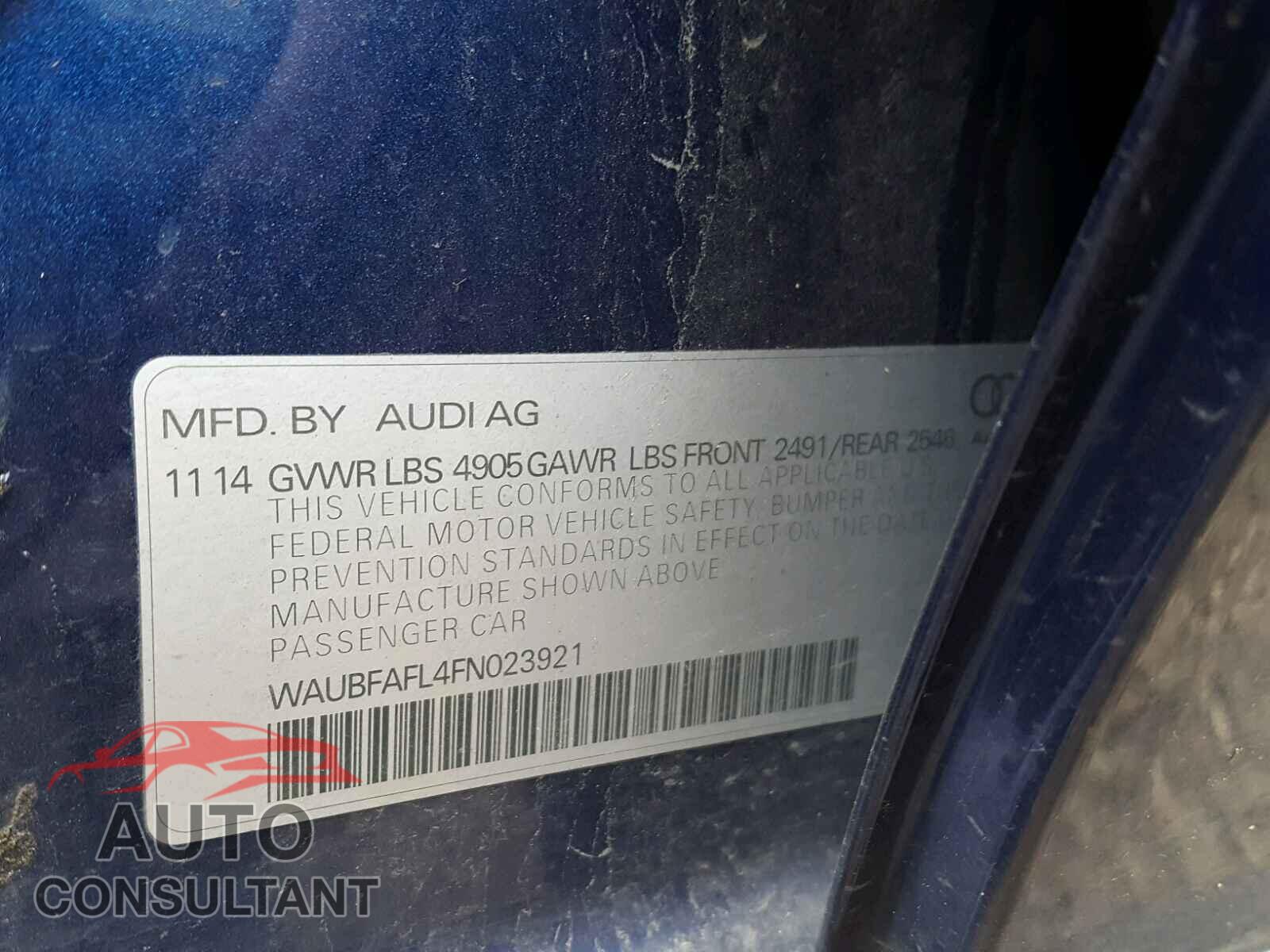AUDI A4 2015 - WAUBFAFL4FN023921