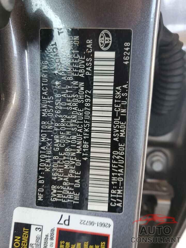 TOYOTA CAMRY 2015 - 4T1BF1FK5FU078972