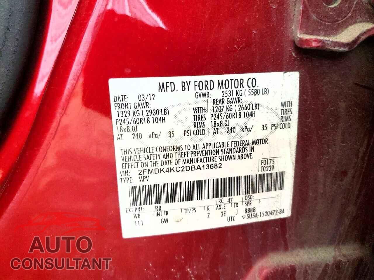FORD EDGE 2013 - 2FMDK4KC2DBA13682