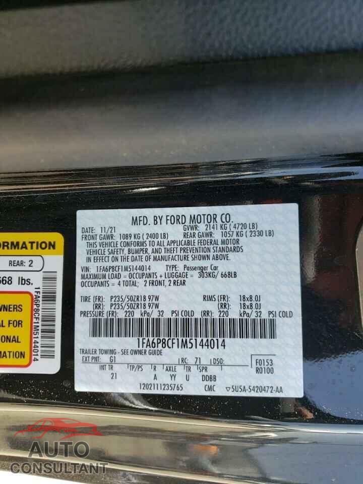 FORD MUSTANG 2021 - 1FA6P8CF1M5144014