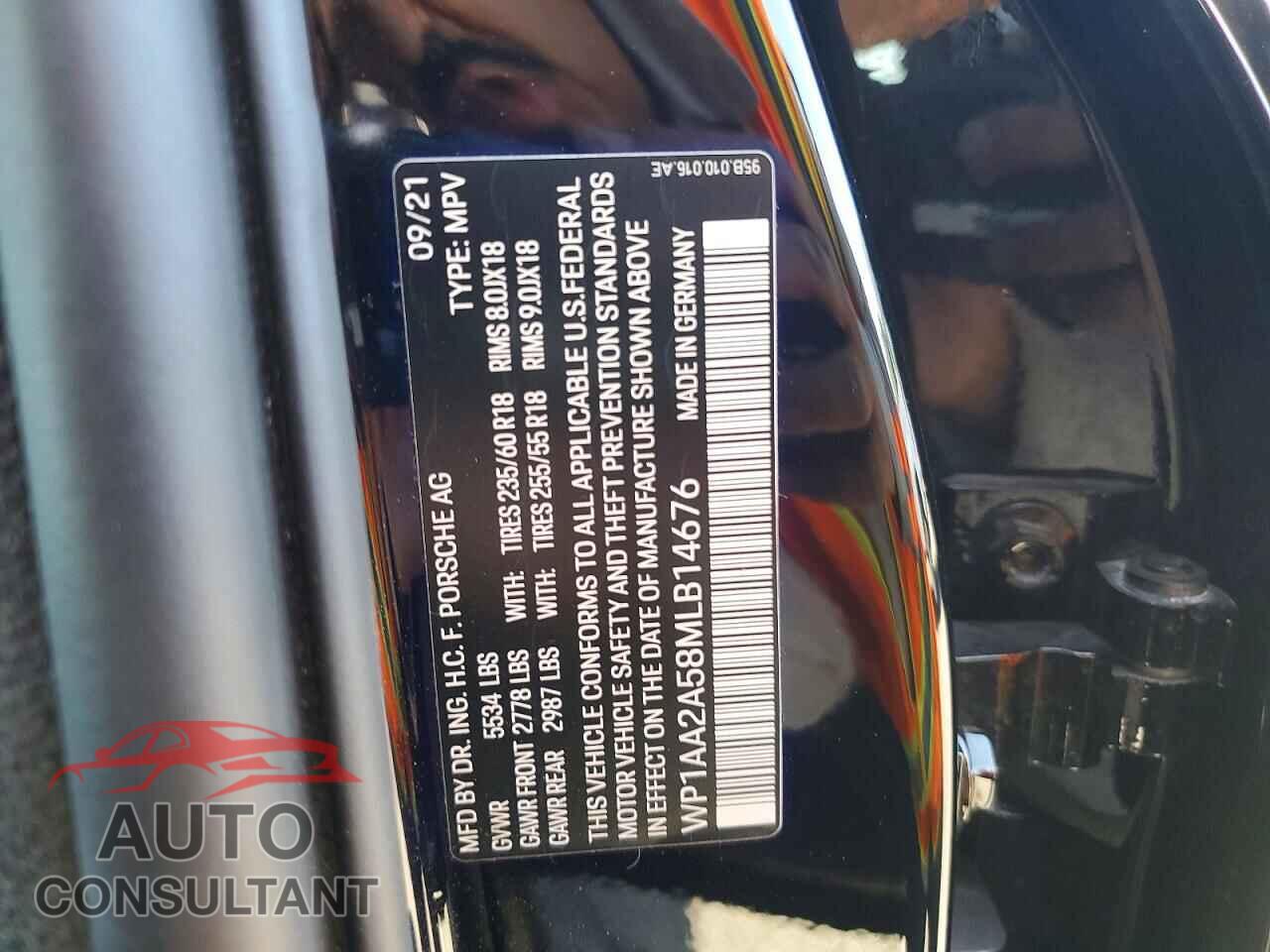 PORSCHE MACAN 2021 - WP1AA2A58MLB14676
