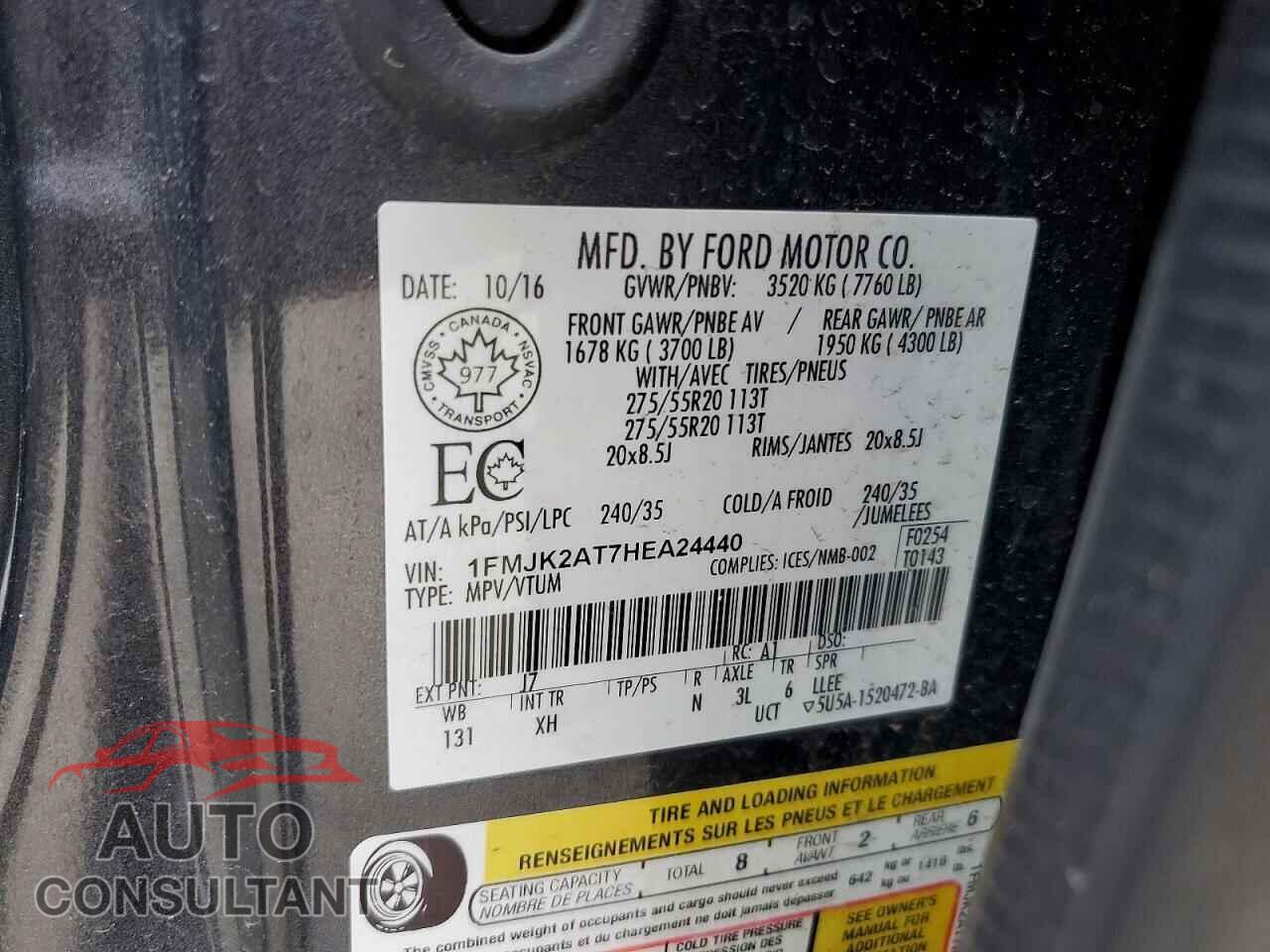 FORD EXPEDITION 2017 - 1FMJK2AT7HEA24440