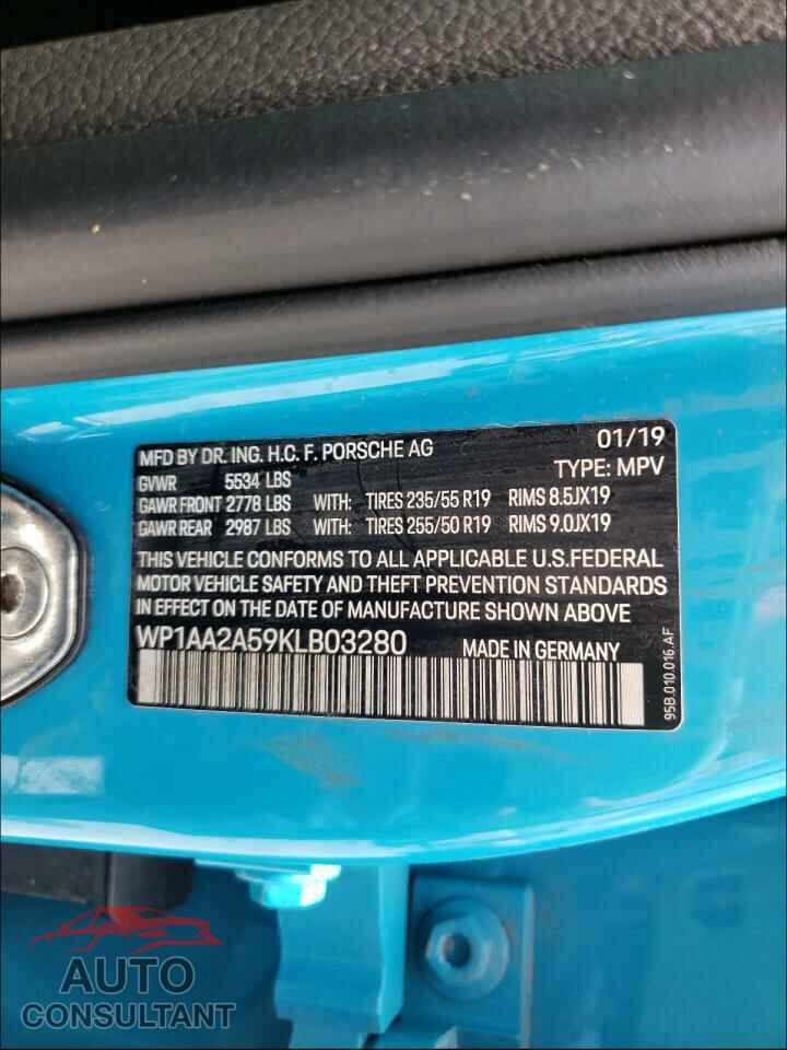 PORSCHE MACAN 2019 - WP1AA2A59KLB03280
