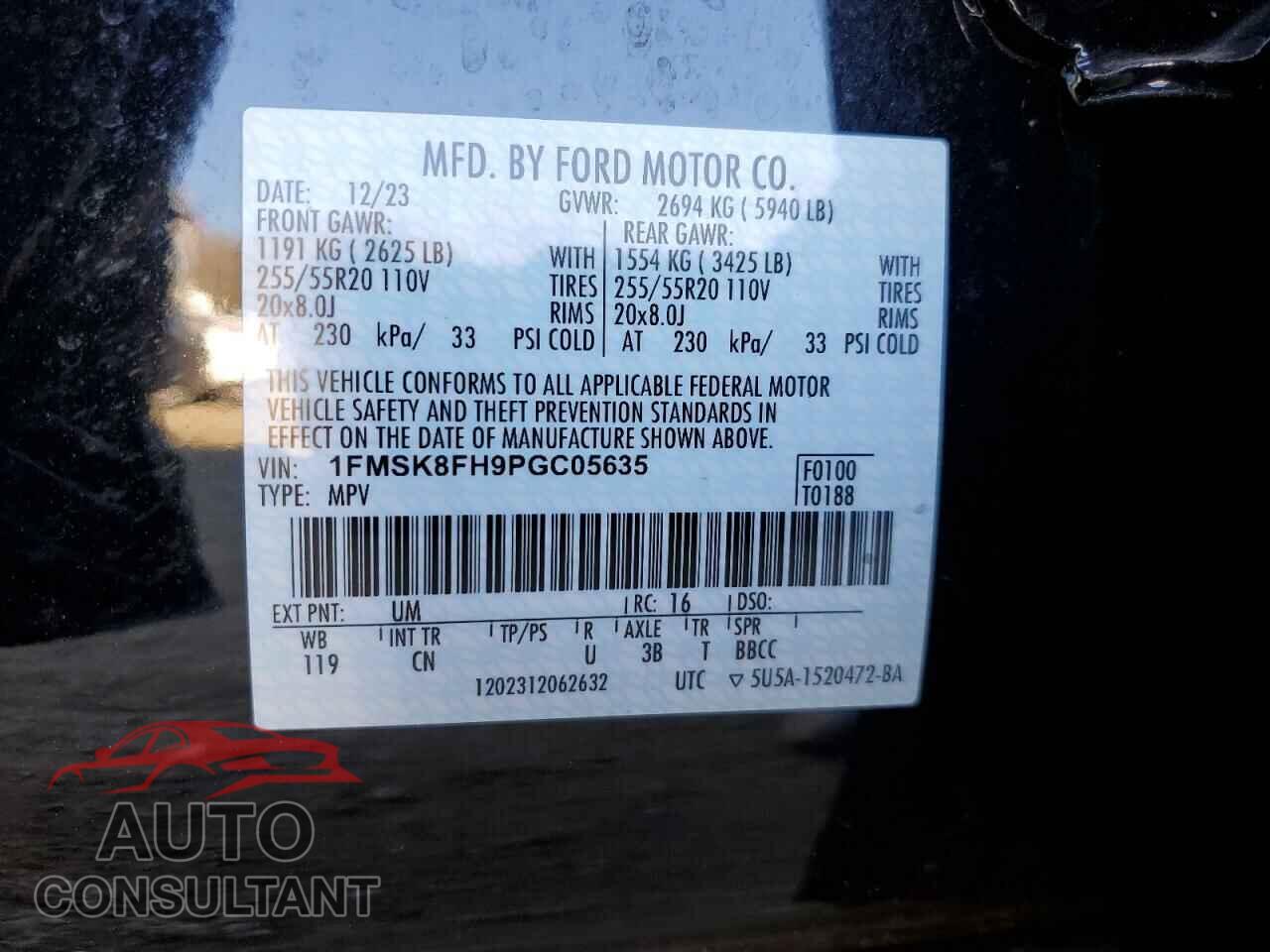 FORD EXPLORER 2023 - 1FMSK8FH9PGC05635