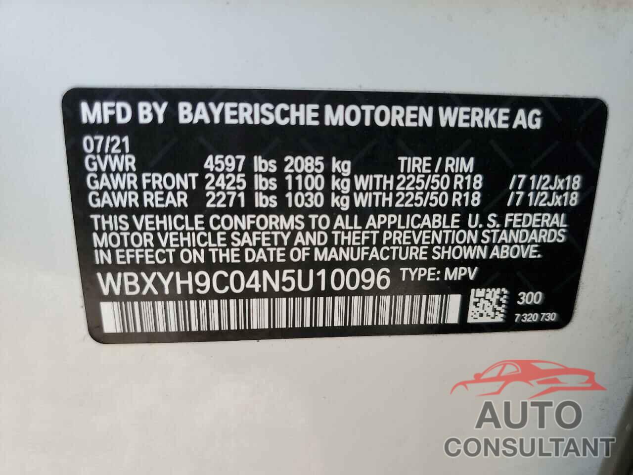 BMW X2 2022 - WBXYH9C04N5U10096