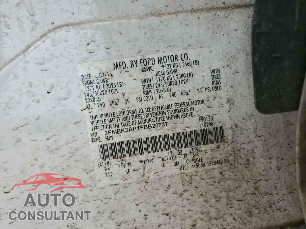 FORD EDGE 2015 - 2FMPK3AP1FBB20737