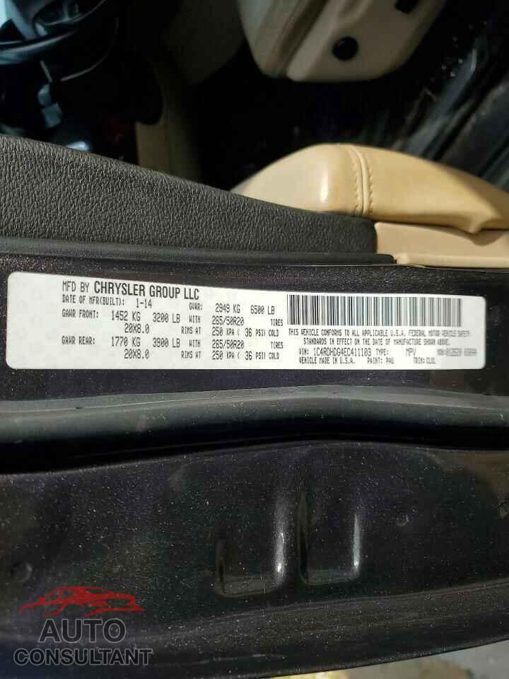 DODGE DURANGO 2014 - 1C4RDHDG4EC411103