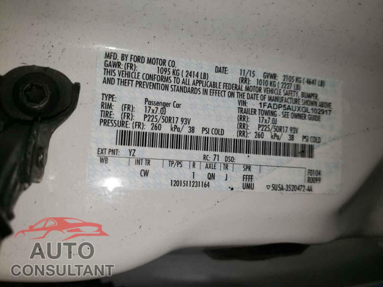 FORD CMAX 2016 - 1FADP5AUXGL102917