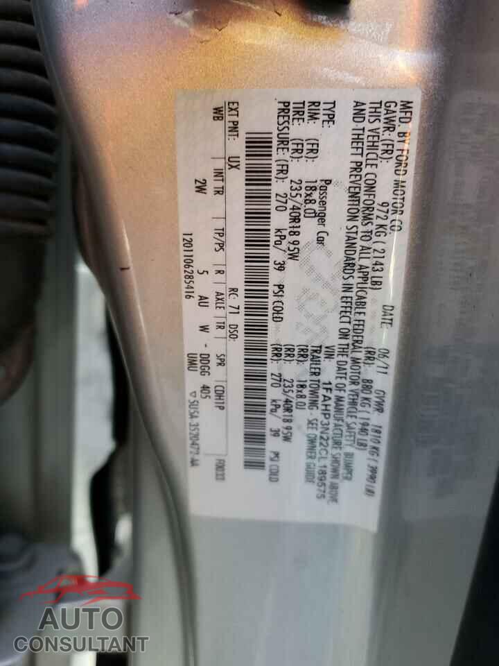 FORD FOCUS 2012 - 1FAHP3N22CL189575