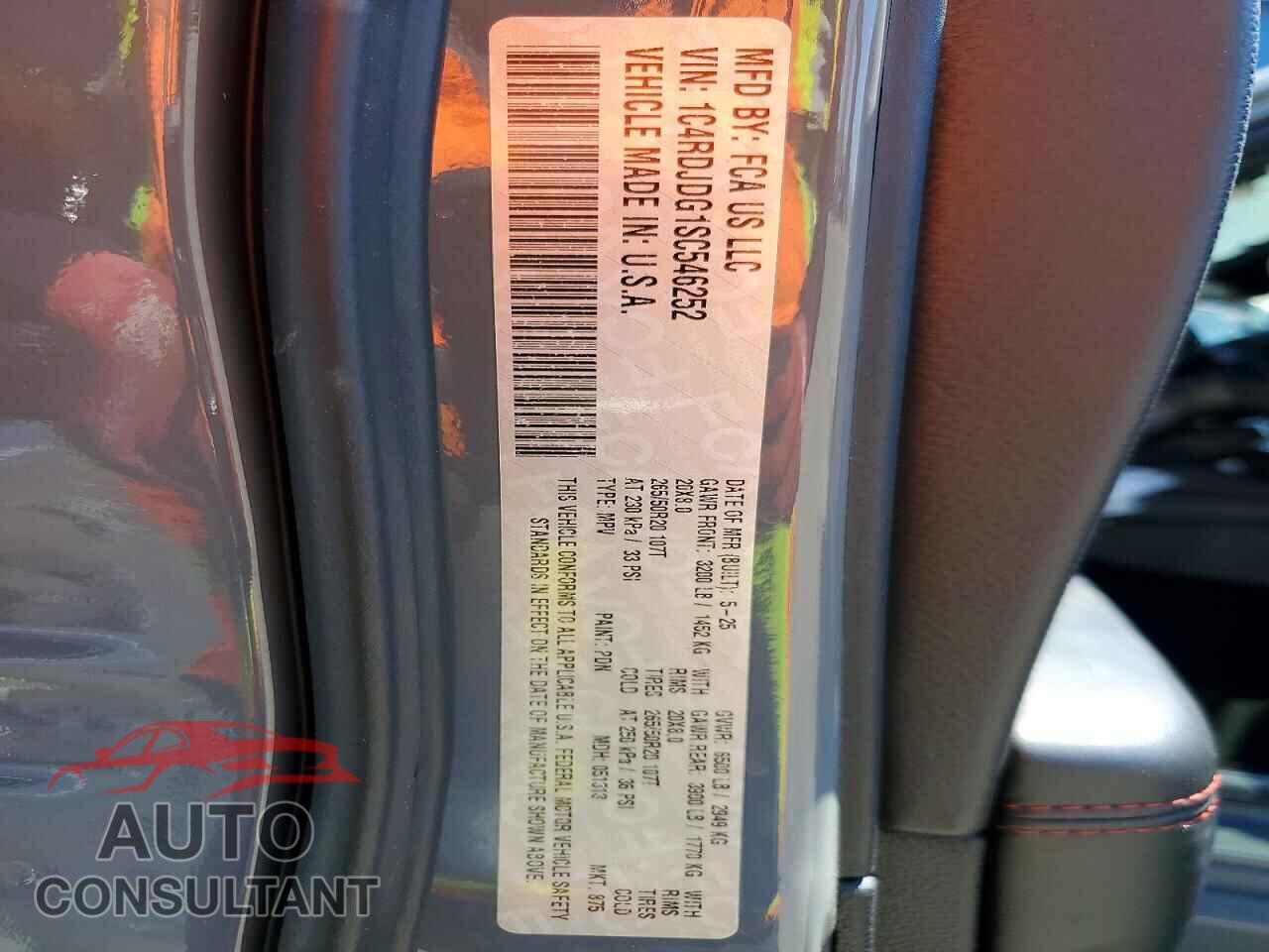 DODGE DURANGO 2025 - 1C4RDJDG1SC546252