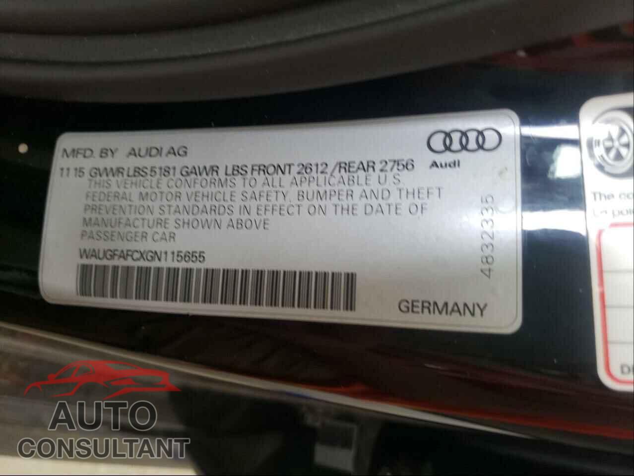 AUDI A6 2016 - WAUGFAFCXGN115655