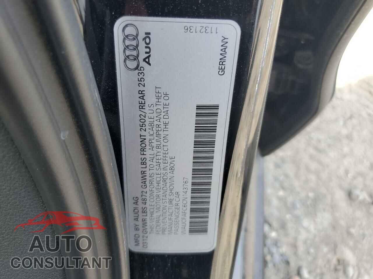 AUDI A6 2012 - WAUCFAFC6CN143767