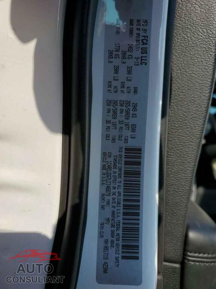 DODGE DURANGO 2020 - 1C4RDJDG7LC146679