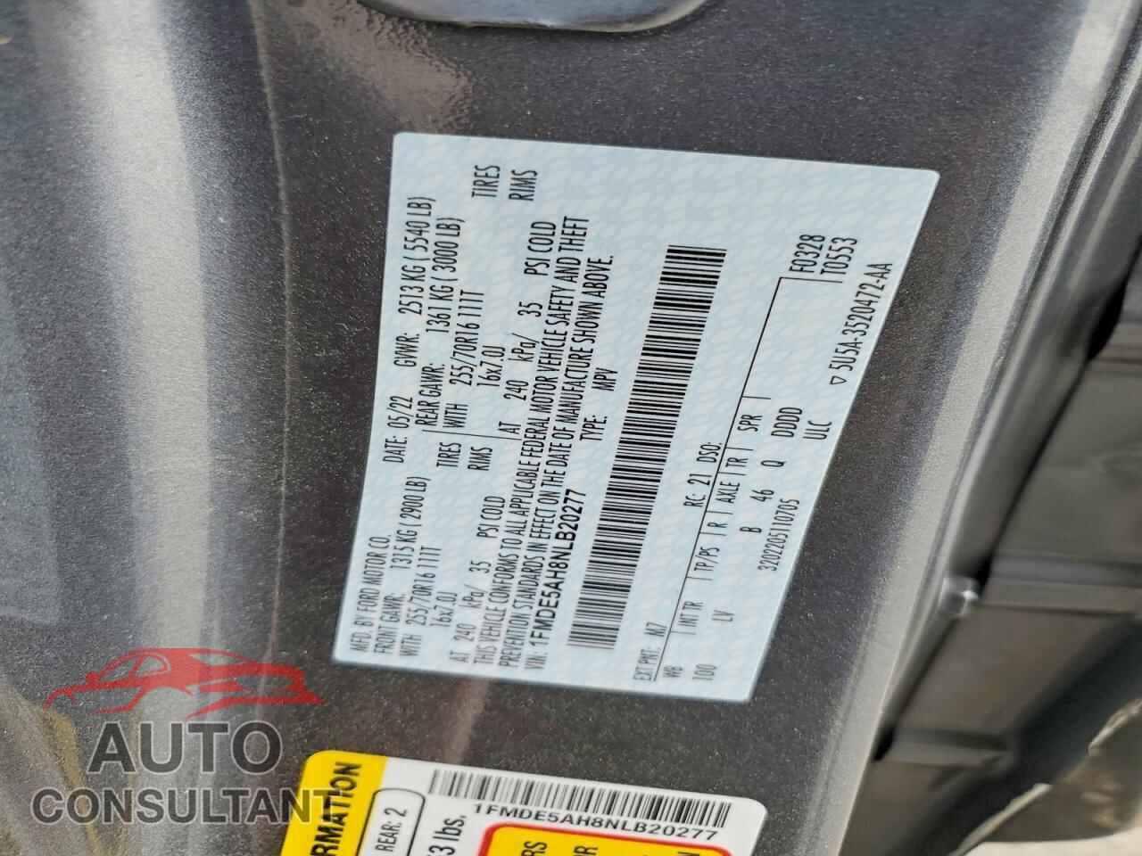 FORD BRONCO 2022 - 1FMDE5AH8NLB20277