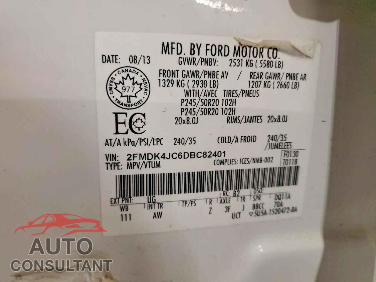FORD EDGE 2013 - 2FMDK4JC6DBC82401