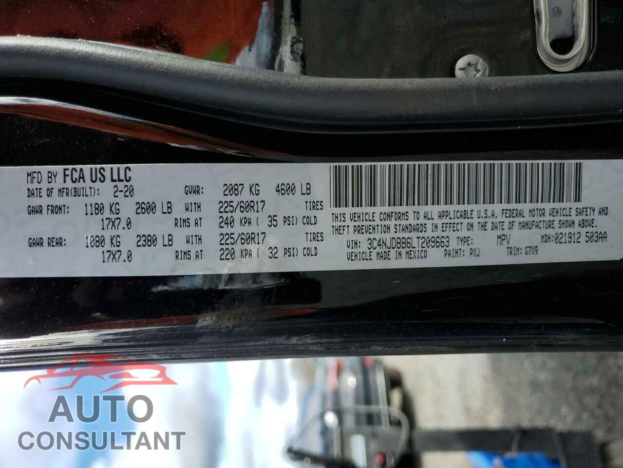 JEEP COMPASS 2020 - 3C4NJDBB6LT209663