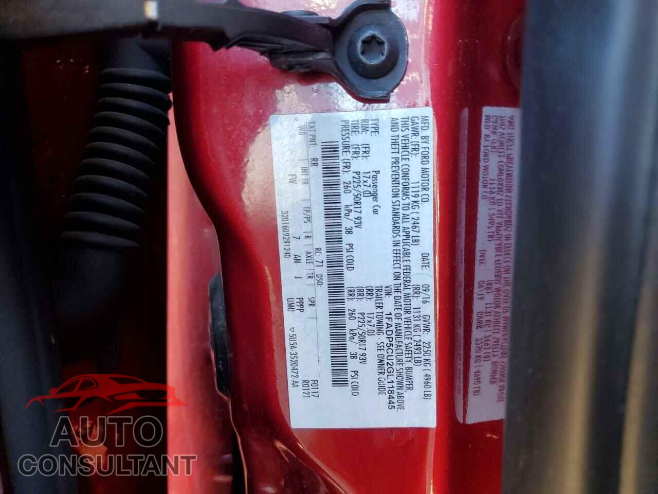 FORD CMAX 2016 - 1FADP5CU2GL118445