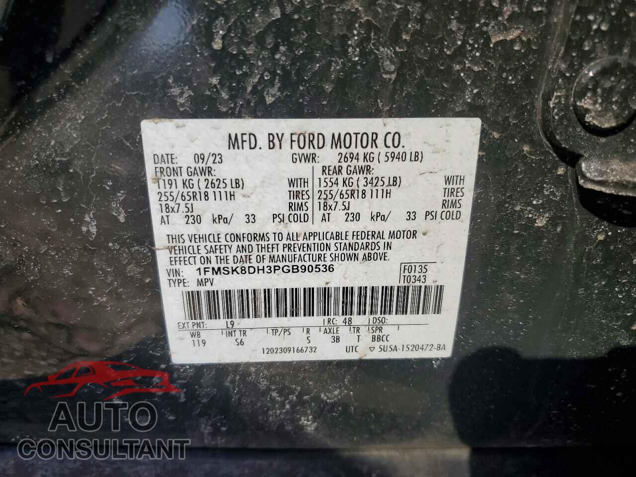 FORD EXPLORER 2023 - 1FMSK8DH3PGB90536
