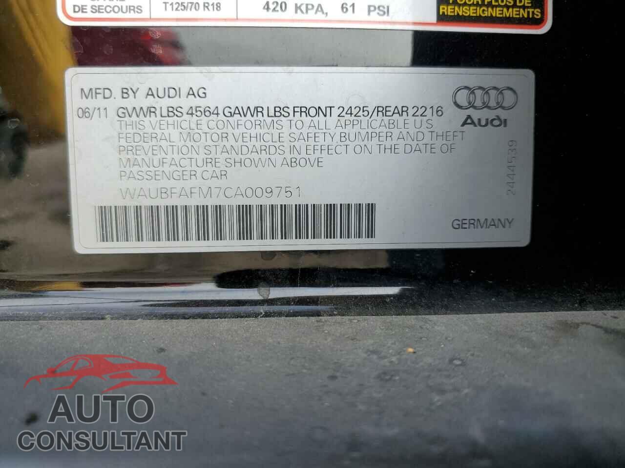 AUDI A3 2012 - WAUBFAFM7CA009751