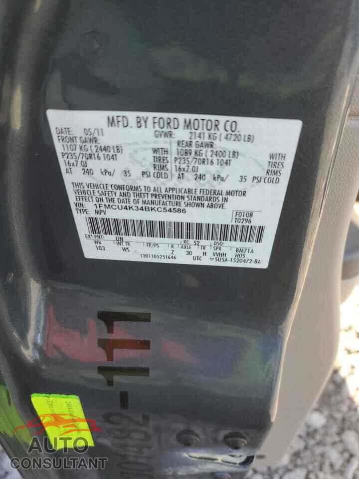 FORD ESCAPE 2011 - 1FMCU4K34BKC54586