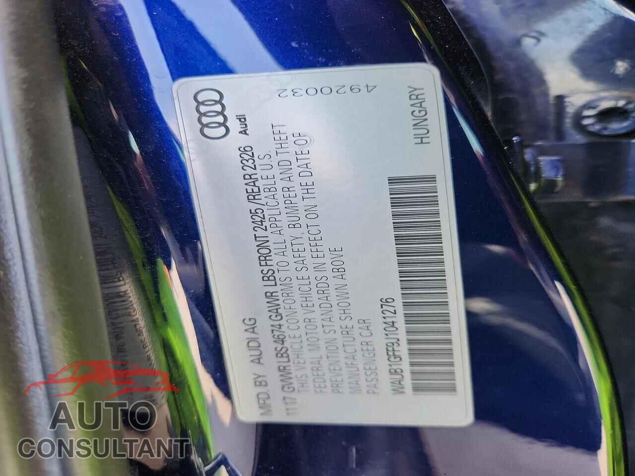 AUDI S3 2018 - WAUB1GFF9J1041276