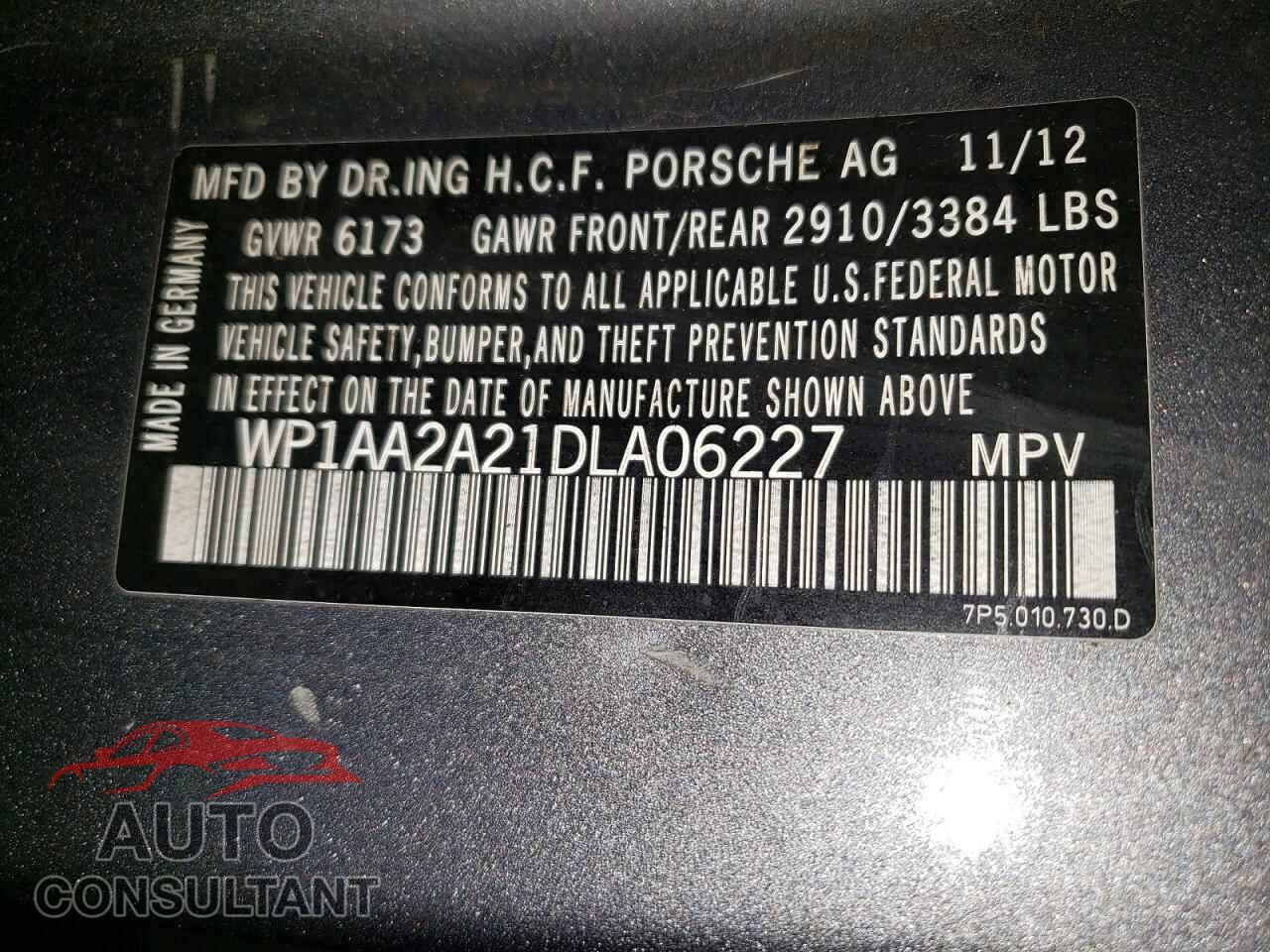 PORSCHE CAYENNE 2013 - WP1AA2A21DLA06227