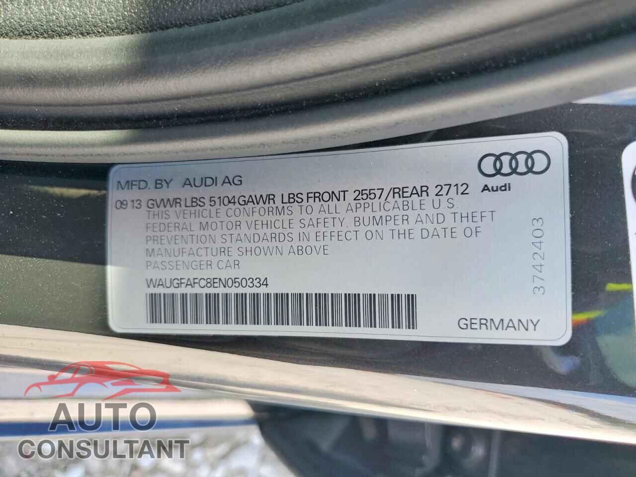 AUDI A6 2014 - WAUGFAFC8EN050334