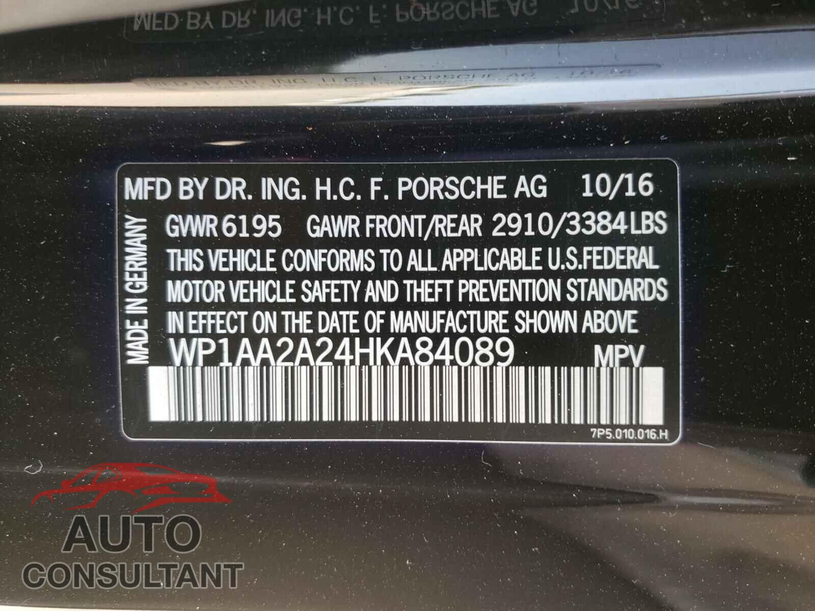 PORSCHE CAYENNE 2017 - WP1AA2A24HKA84089