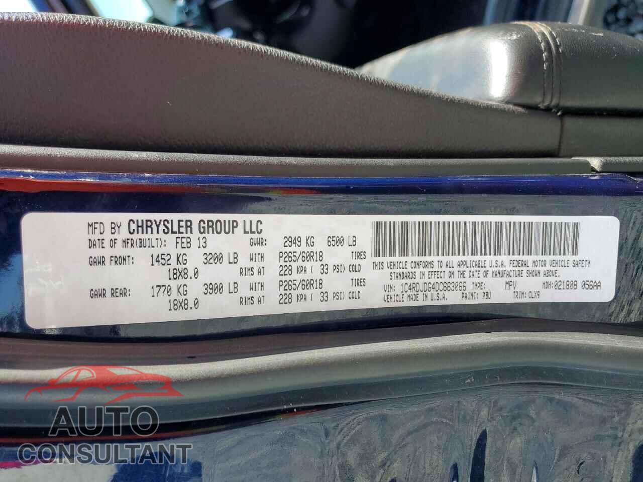 DODGE DURANGO 2013 - 1C4RDJDG4DC663066