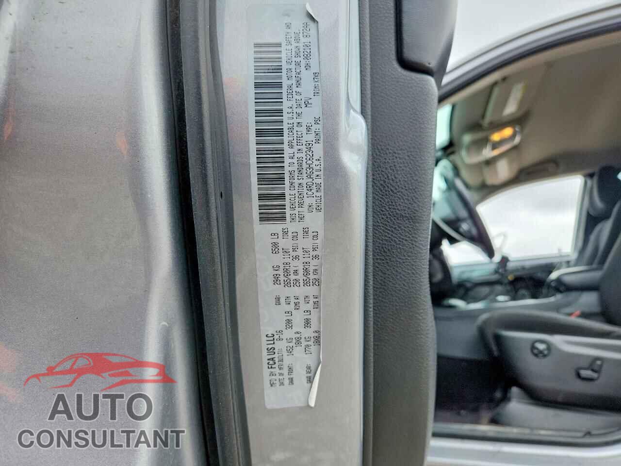 DODGE DURANGO 2017 - 1C4RDJAG3HC623491