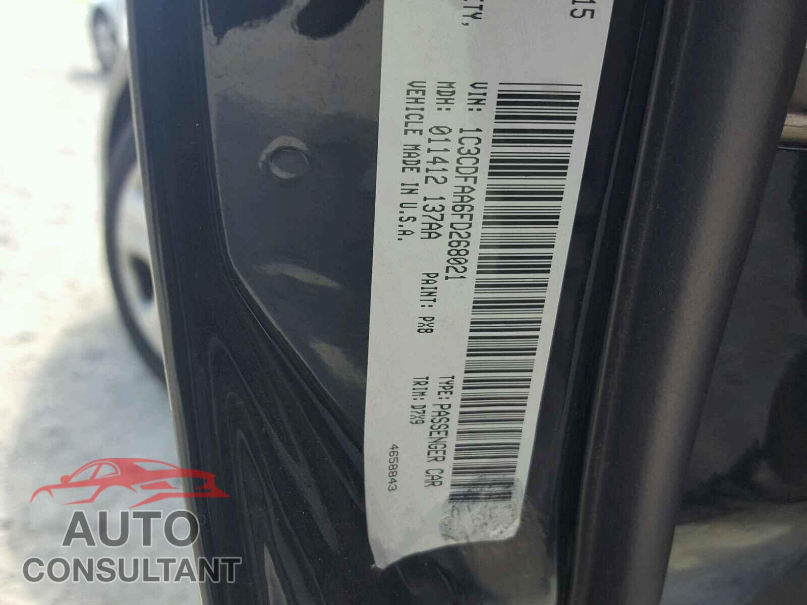 DODGE DART 2015 - 1C3CDFAA6FD268021