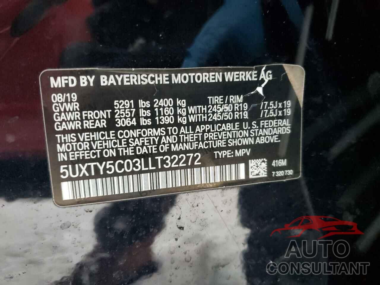 BMW X3 2020 - 5UXTY5C03LLT32272