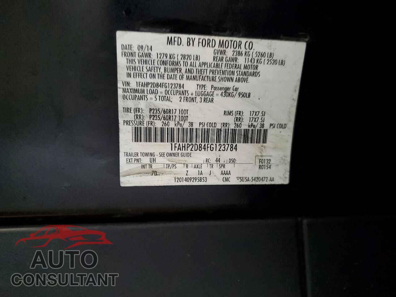 FORD TAURUS 2015 - 1FAHP2D84FG123784